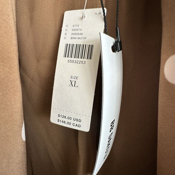 NWT ANTHROPOLOGIE x BB DAKOTA Deedra Kimono Sz XL Brown White Polka Dot Duster - Picture 5 of 13